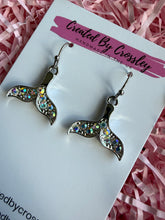 Load image into Gallery viewer, Gem Whale Tail Charm Earrings
