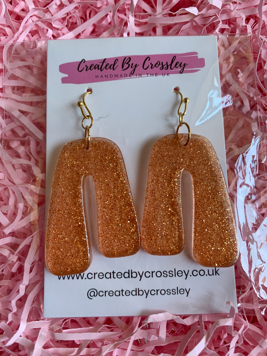Bronze Shimmer Arch Resin Earrings