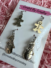 Load image into Gallery viewer, Gingerbread Snowman Earring Duo
