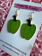 Load image into Gallery viewer, Green Pepper Charm Earrings
