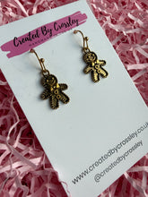 Load image into Gallery viewer, Gingerbread Man Charm Earrings

