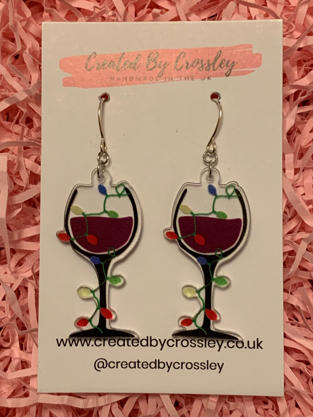 Christmas Wine Glass Charm Earrings