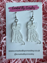 Load image into Gallery viewer, Skeleton Cat Charm Earrings
