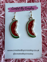 Load image into Gallery viewer, Watermelon Slice Charm Earrings
