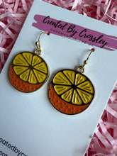 Load image into Gallery viewer, Orange Half Charm Earrings
