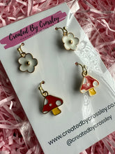 Load image into Gallery viewer, Flower Mushroom Earring Duo
