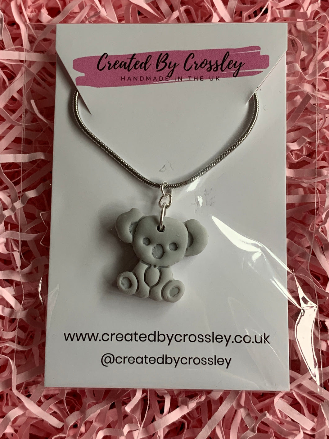 Koala Grey Clay Earrings and Necklace