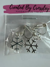Load image into Gallery viewer, Mini Snowflake Clip On Earrings
