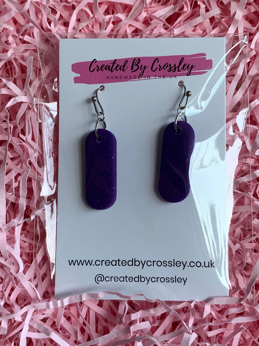 Purple Clay Earrings