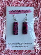 Load image into Gallery viewer, Pink and Black Clay Earrings
