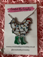 Load image into Gallery viewer, Christmas Chicken Charm Necklace
