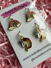 Load image into Gallery viewer, Rainbow Unicorn Earring Duo
