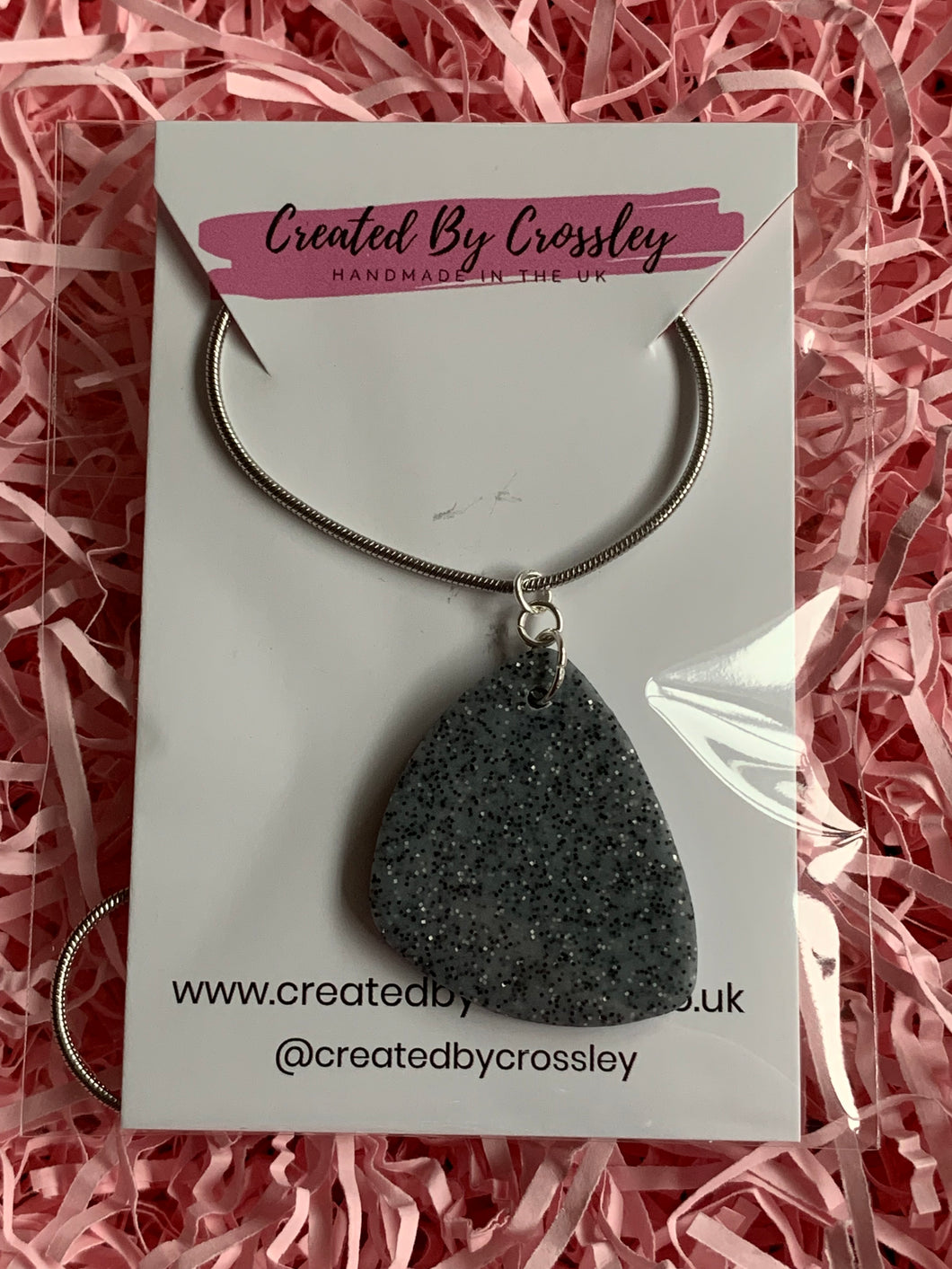 Sparkle Granite Grey Clay Earrings and Necklace