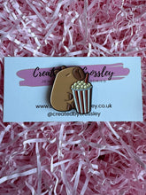 Load image into Gallery viewer, Popcorn Capybara Pin Badge

