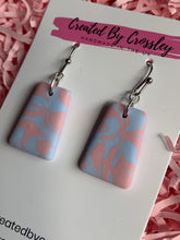 Load image into Gallery viewer, Pink Blue Clay Earrings
