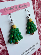 Load image into Gallery viewer, Chunky Christmas Tree Charm Earrings
