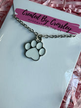 Load image into Gallery viewer, White Paw Print Charm Necklace
