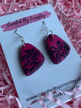 Load image into Gallery viewer, Pink and Black Clay Earrings
