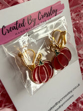 Load image into Gallery viewer, Pumpkin Clip On Earrings
