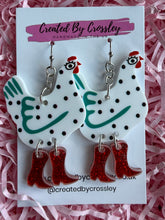 Load image into Gallery viewer, White Chicken Charm Earrings
