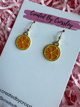 Load image into Gallery viewer, Orange Slice Charm Earrings
