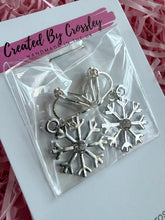 Load image into Gallery viewer, Gem Snowflake Clip On Earrings
