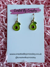 Load image into Gallery viewer, Avocado Charm Earrings
