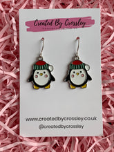 Load image into Gallery viewer, Christmas Penguin Charm Earrings
