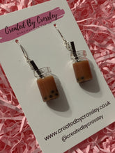 Load image into Gallery viewer, Brown Bubble Tea Charm Earrings
