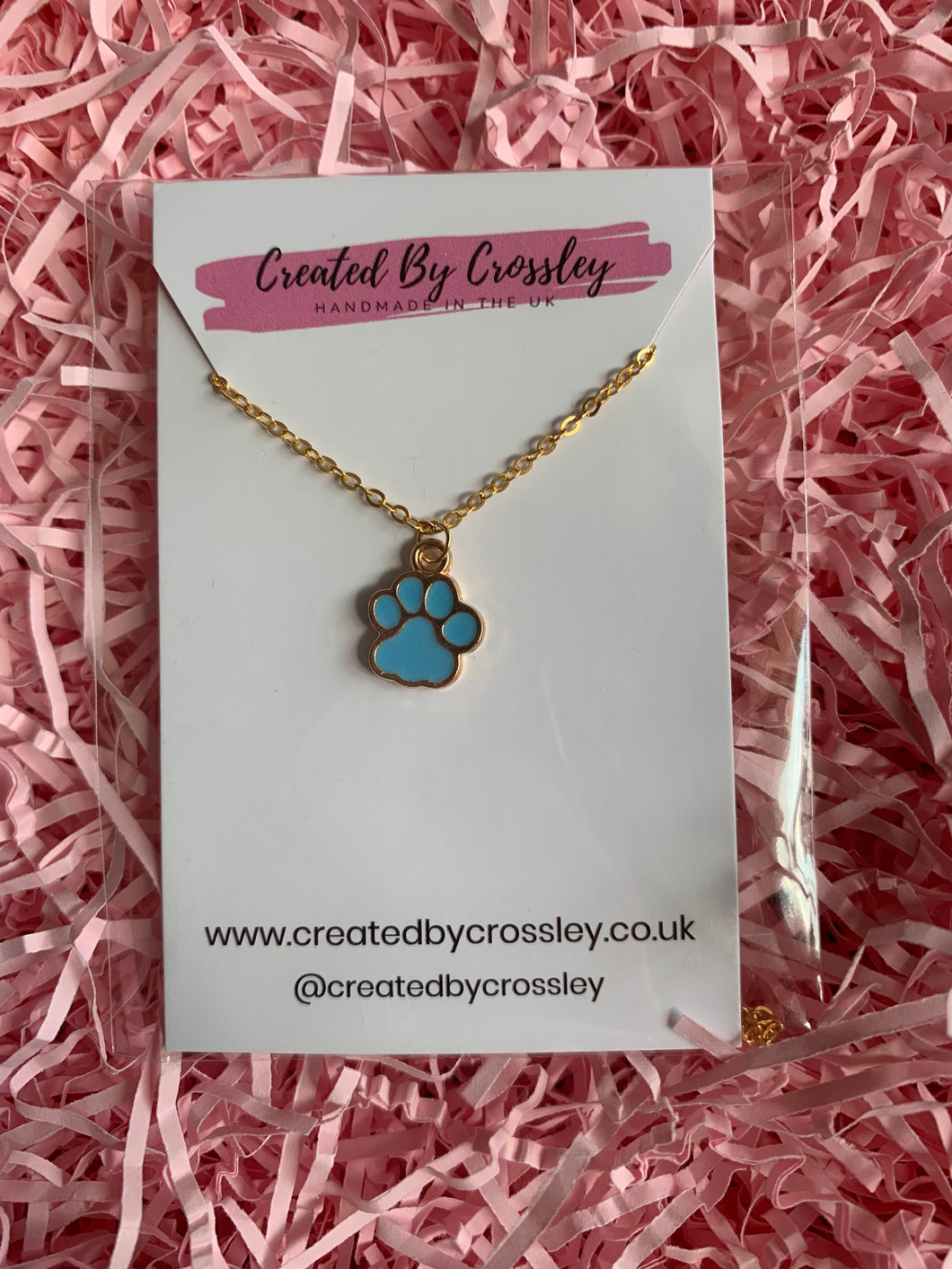 Blue Paw Charm Necklace