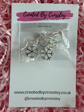Load image into Gallery viewer, Mini Snowflake Clip On Earrings

