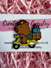 Load image into Gallery viewer, Delivery Scooter Capybara Pin Badge
