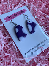 Load image into Gallery viewer, Purple Pattern Clay Earrings
