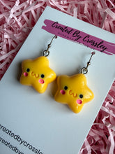 Load image into Gallery viewer, Yellow Star Charm Earrings
