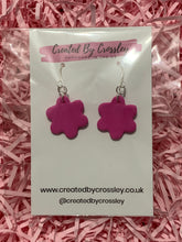 Load image into Gallery viewer, Pink Flower Clay Earrings
