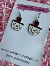 Load image into Gallery viewer, Smiling Snowman Charm Earrings
