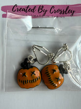 Load image into Gallery viewer, Pumpkin Clip On Earrings

