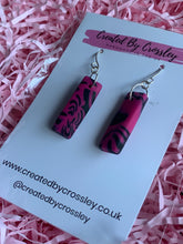 Load image into Gallery viewer, Pink and Black Clay Earrings

