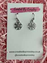 Load image into Gallery viewer, Mini Gem Snowflake Charm Earrings
