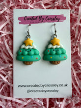 Load image into Gallery viewer, Chunky Happy Christmas Tree Charm Earrings

