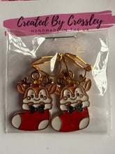 Load image into Gallery viewer, Reindeer Stocking Clip On Earrings
