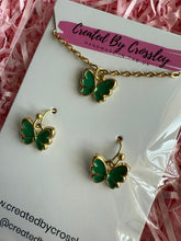 Load image into Gallery viewer, Mini Green Butterfly Jewellery Set
