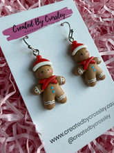 Load image into Gallery viewer, Chunky Gingerbread Man Charm Earrings
