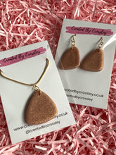 Load image into Gallery viewer, Sparkly Gold Clay Earrings and Necklace
