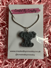 Load image into Gallery viewer, Koala Sparkly Granite Grey Clay Earrings and Necklace
