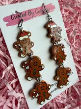 Load image into Gallery viewer, Trio Gingerbread Man Charm Earrings
