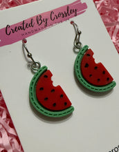 Load image into Gallery viewer, Watermelon Charm Earrings

