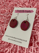 Load image into Gallery viewer, Dark Pink Clay Earrings
