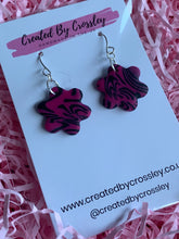 Load image into Gallery viewer, Pink and Black Clay Earrings
