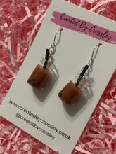 Load image into Gallery viewer, Brown Bubble Tea Charm Earrings
